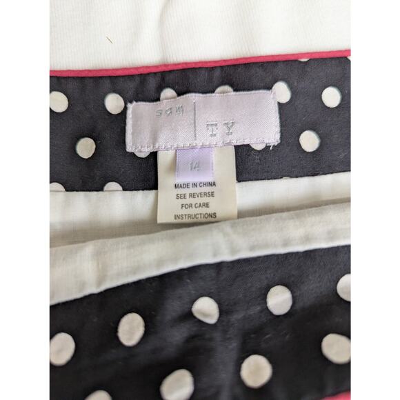 Sam TY polka dot skirt Sz 14 Waist 34" Length24.5'Hips to 46" lined well made - Picture 2 of 9